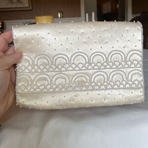 White Beaded Clutch